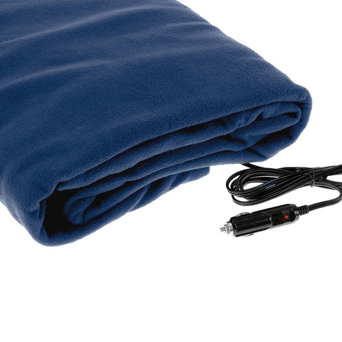 Heated electric car blanket -navy blue