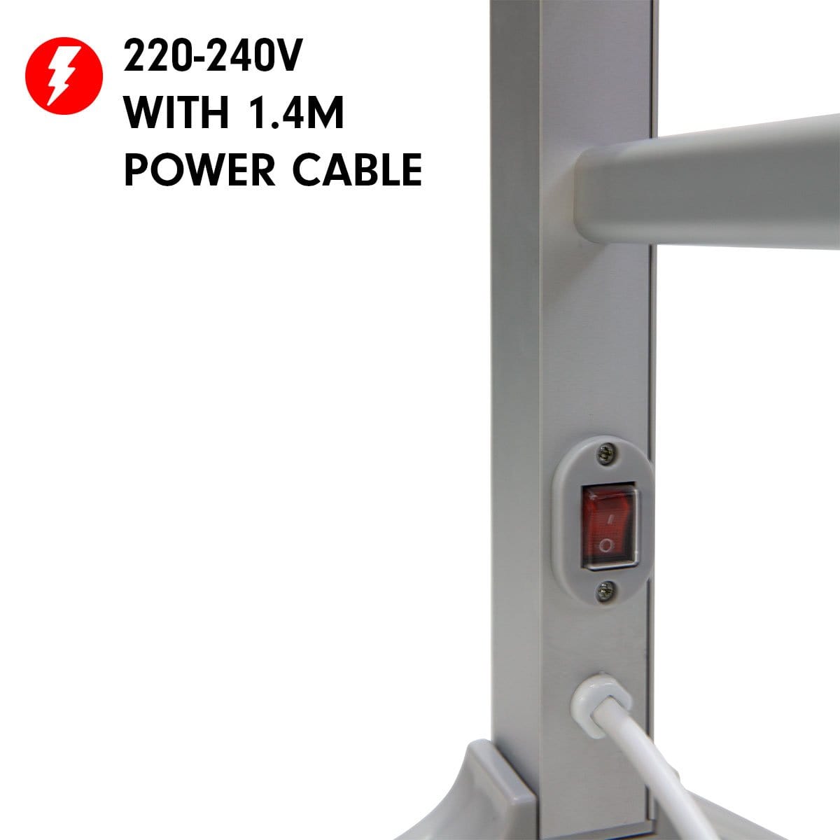 Heated Towel Rack 100W - Silver