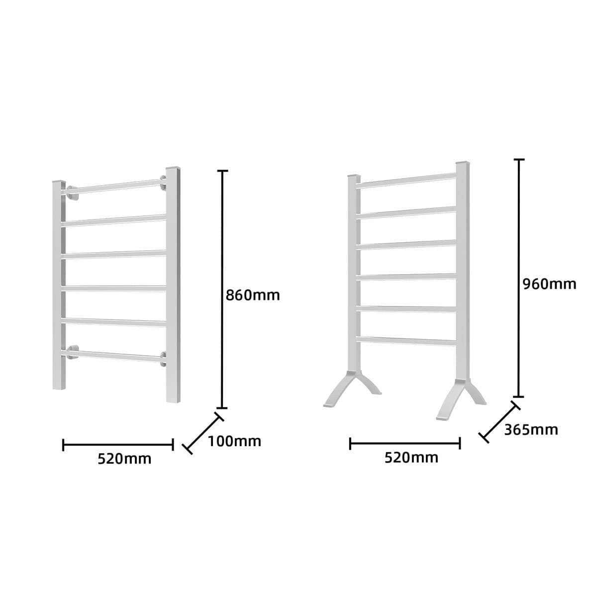 Heated Towel Rack 100W - Silver