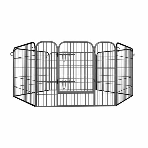 Heavy Duty Comfortable Pet Dog Game Fence Foldable 6 Panel Metal Dog Fence Black