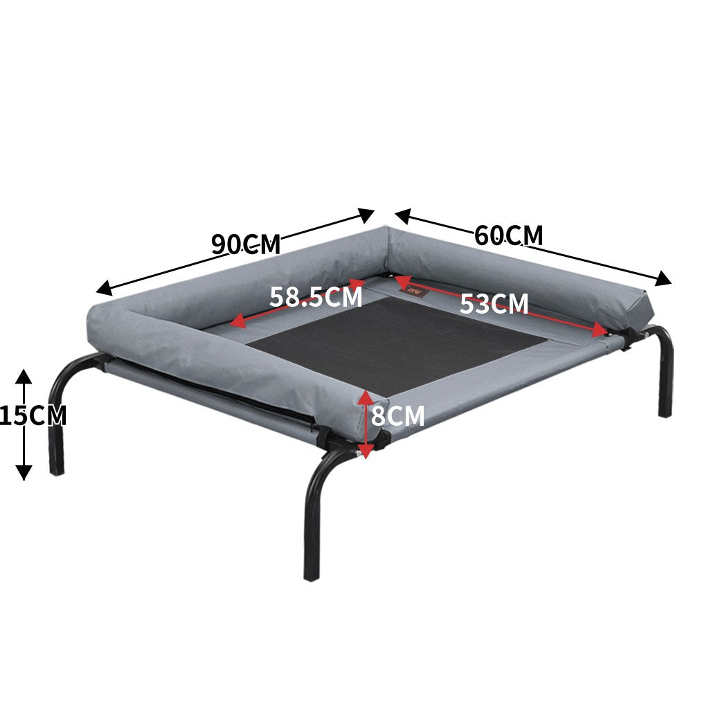 pet products Heavy Duty Pet Bed Bolster Trampoline M Grey