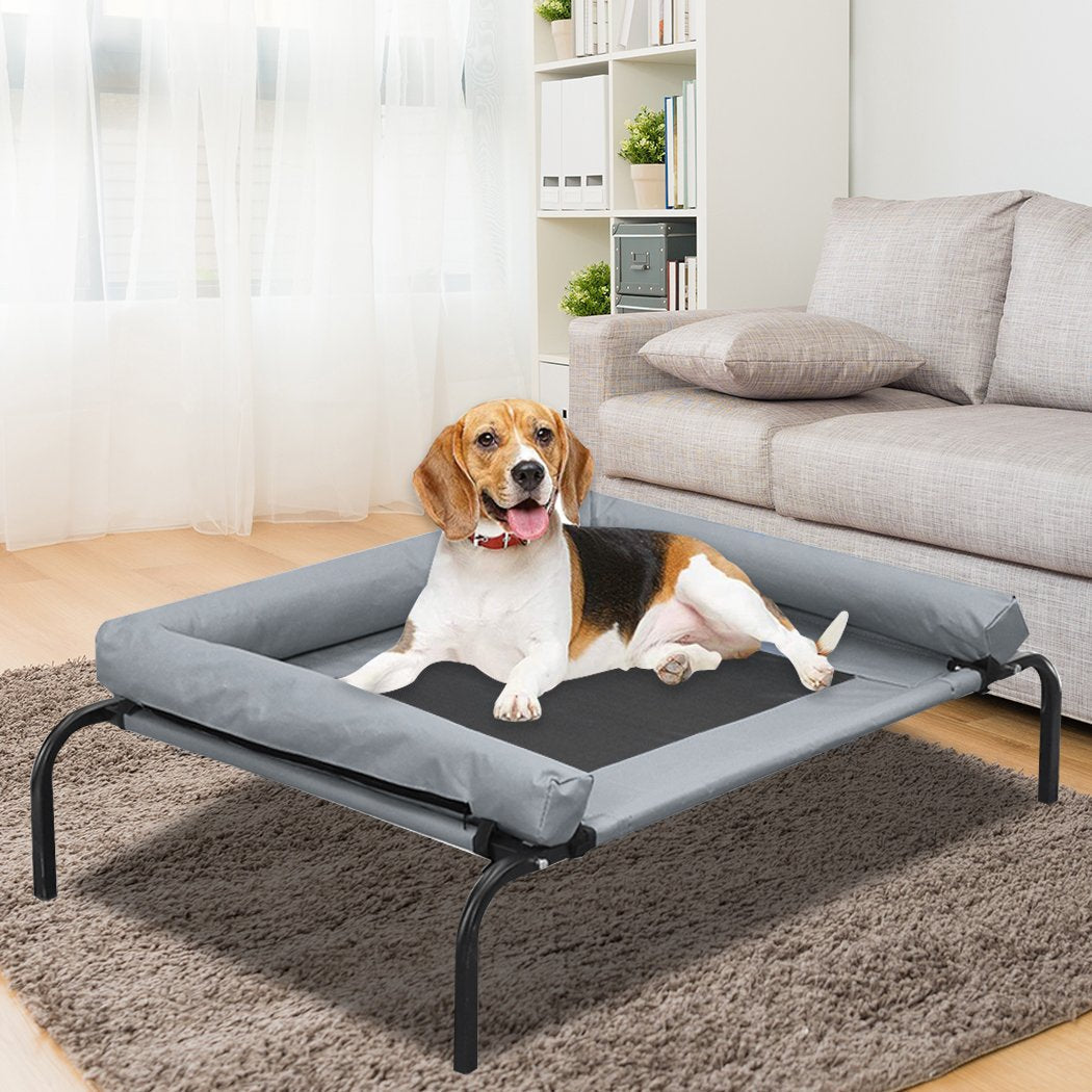 pet products Heavy Duty Pet Bed Bolster Trampoline M Grey