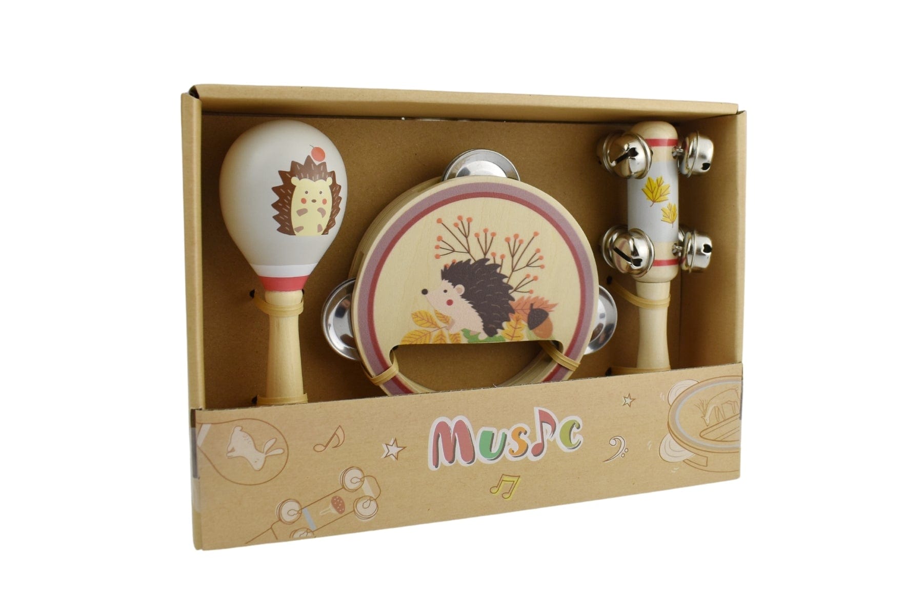 Hedgehog Wooden 3Pcs Musical Set