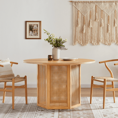 Hendrix 4 Seater Round Rattan Dining Table