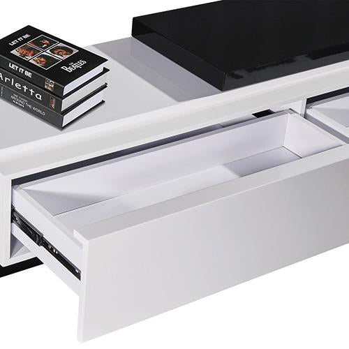 Living Room High Gloss Finish TV Cabinet Black & White Glossy Colour