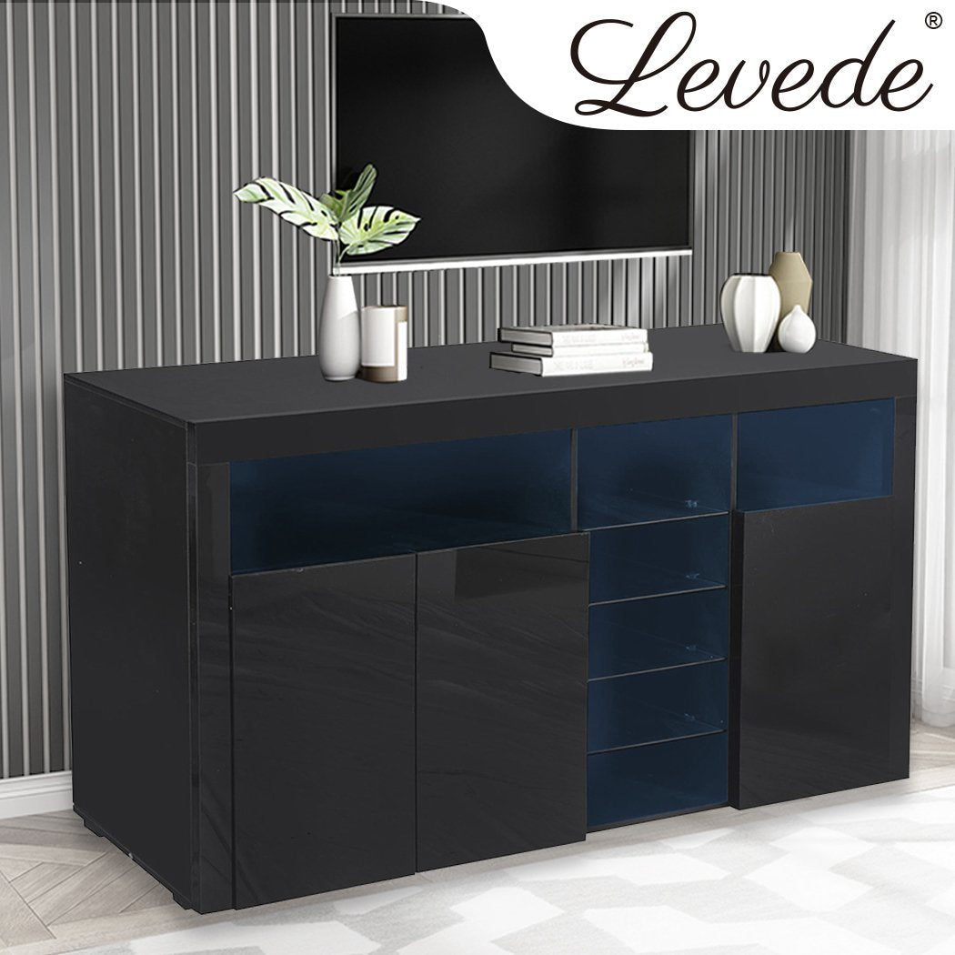 dining room High Gloss Sideboard Cabinet Cupboard Black