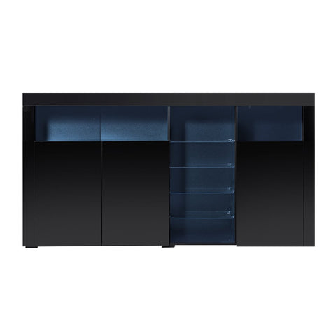 High Gloss Sideboard Cabinet Cupboard Black