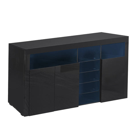 dining room High Gloss Sideboard Cabinet Cupboard Black