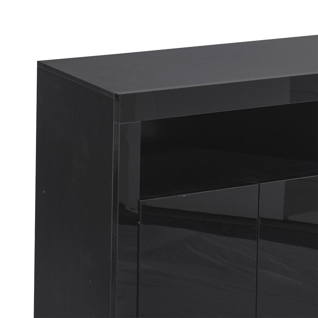 dining room High Gloss Sideboard Cabinet Storage Black