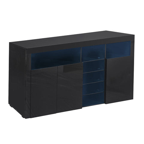 dining room High Gloss Sideboard Cabinet Storage Black