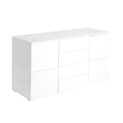 dining room High Gloss Sideboard Cabinet Storage Drawers White 150Cm