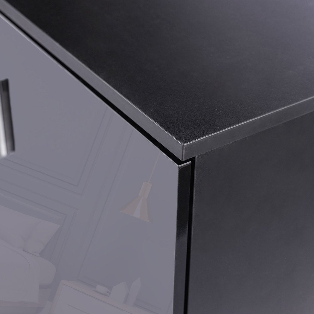 dining room High Gloss Sideboard Storage Cabinet Black