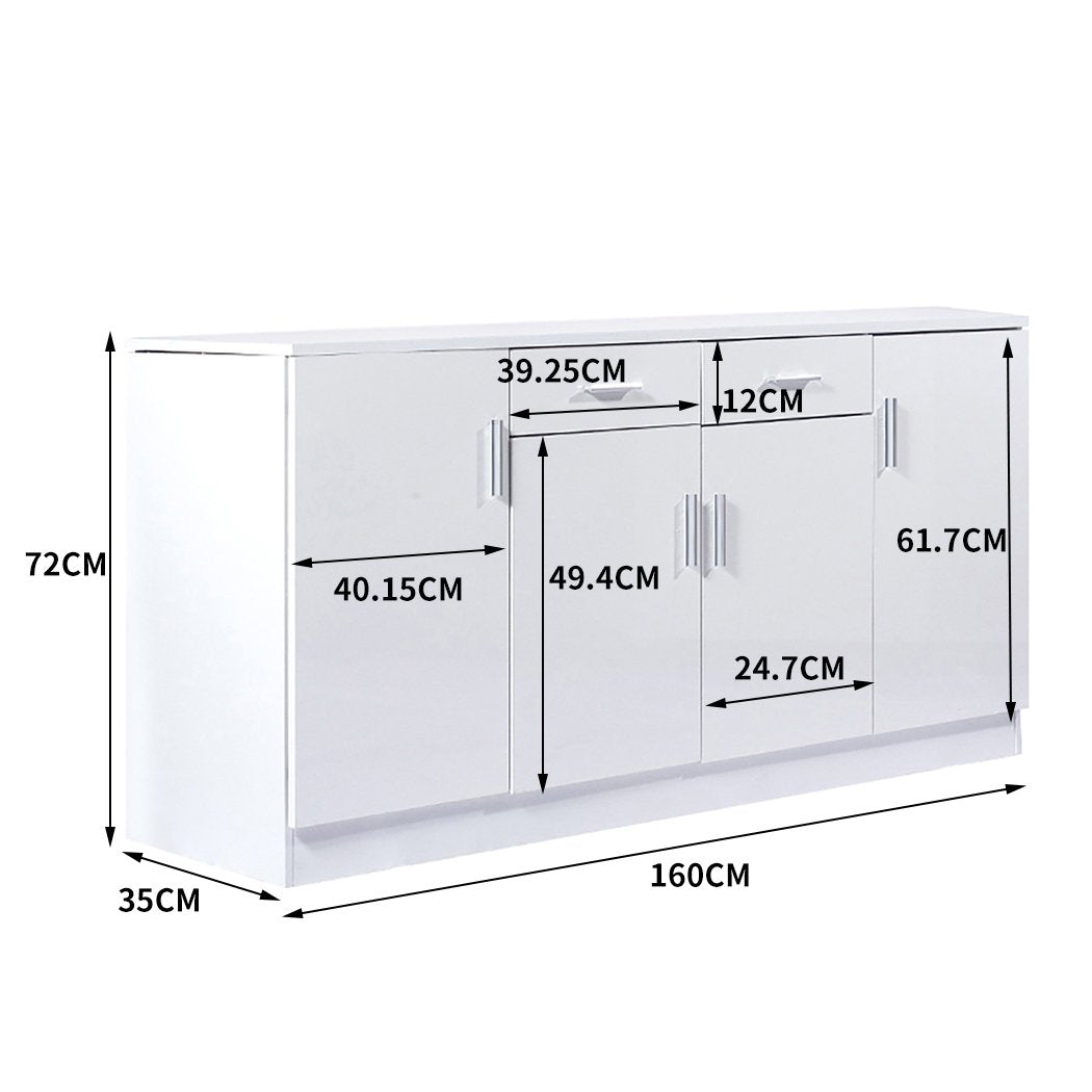 dining room High Gloss Sideboard Storage Cabinet White