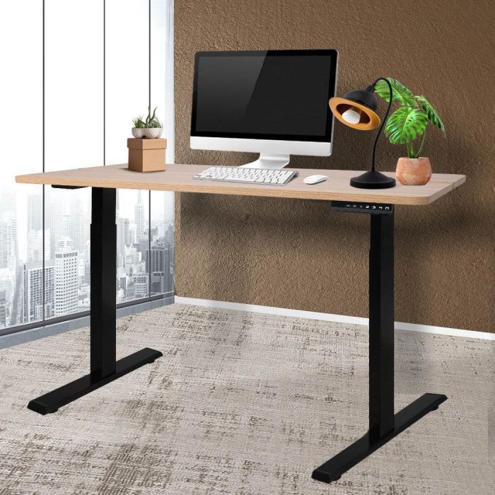 High Quality Standing Desk Motorised Height Electric Computer Table-Oak