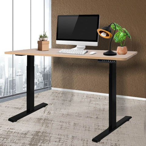 High Quality Standing Desk Motorised Height Electric Computer Table-Oak