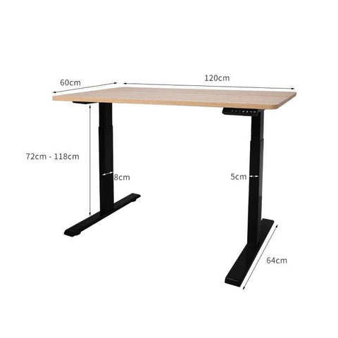 High Quality Standing Desk Motorised Height Electric Computer Table-Oak
