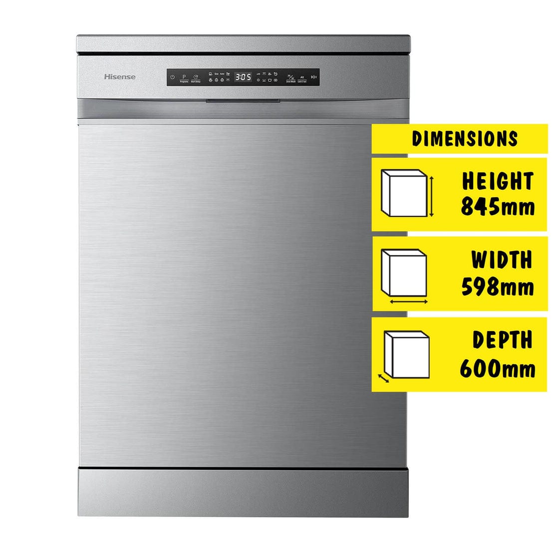 Hisense 14 Place Setting Freestanding Dishwasher (S/Less Steel)