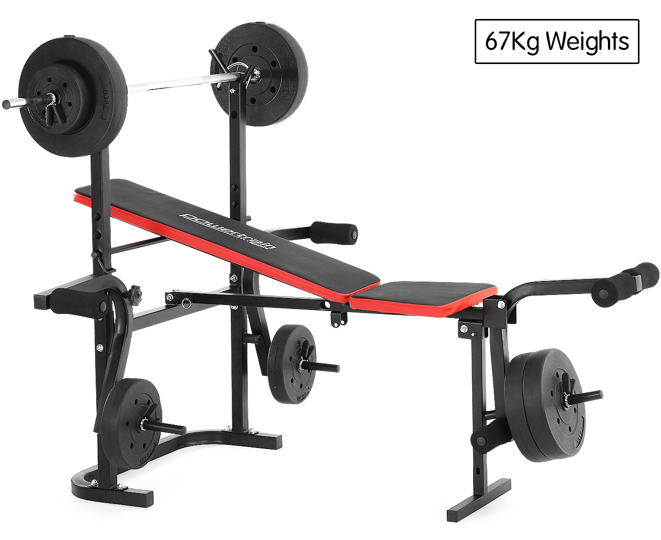 weights strength Home Gym Workout Bench Press with 67kg Weights