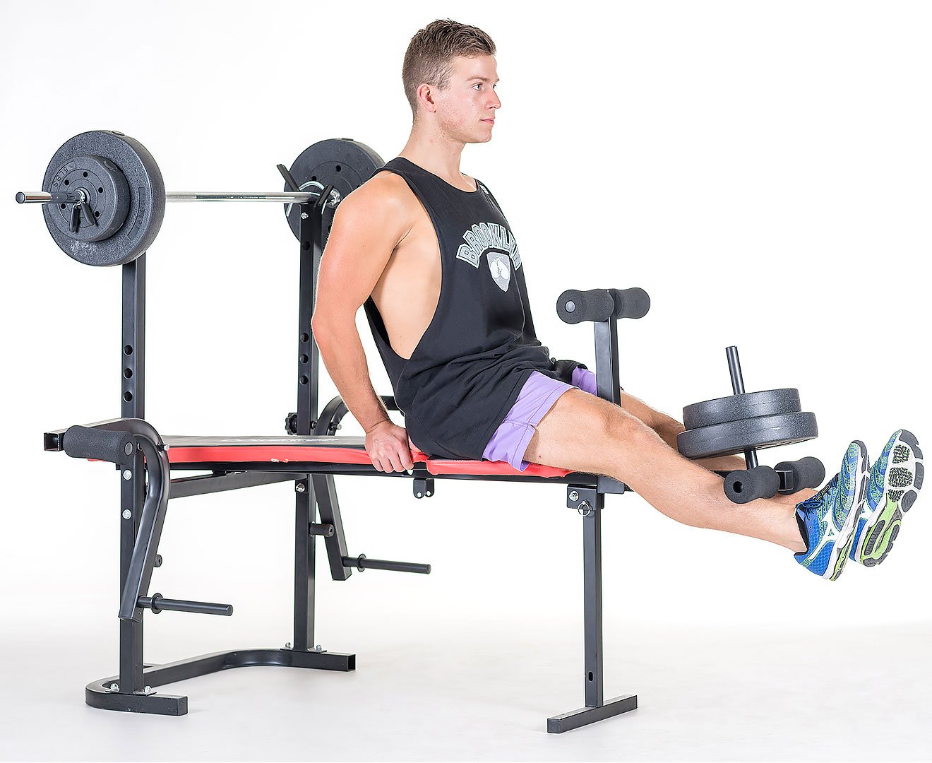 weights strength Home Gym Workout Bench Press with 67kg Weights