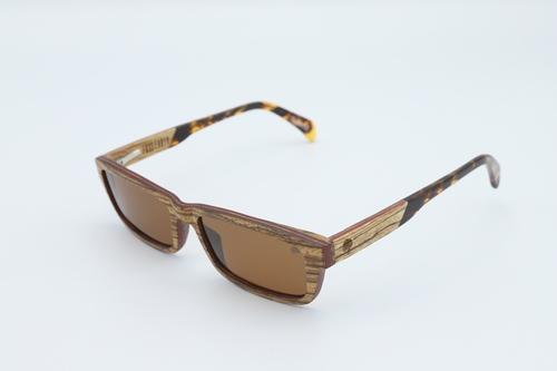 Horizon wood sunglasses with polarized smoke lens