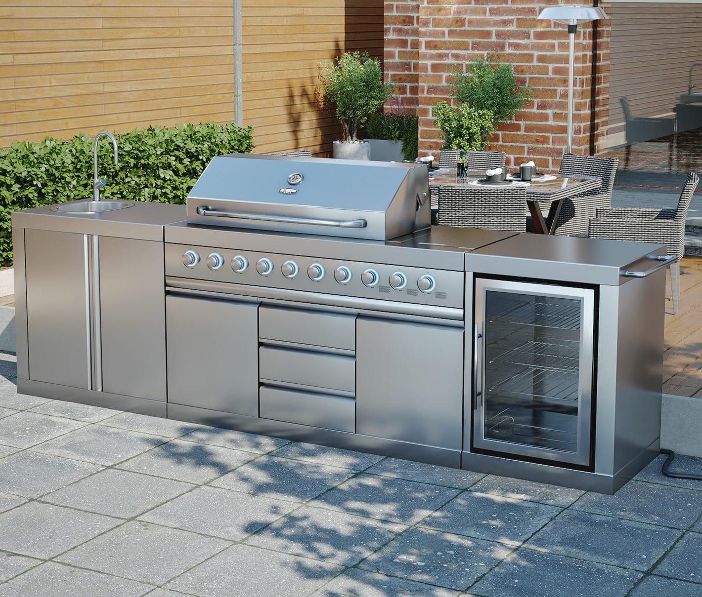 Hurricane 6 Burner Outdoor Kitchen BBQ Package High Grade #304 Stainless Steel