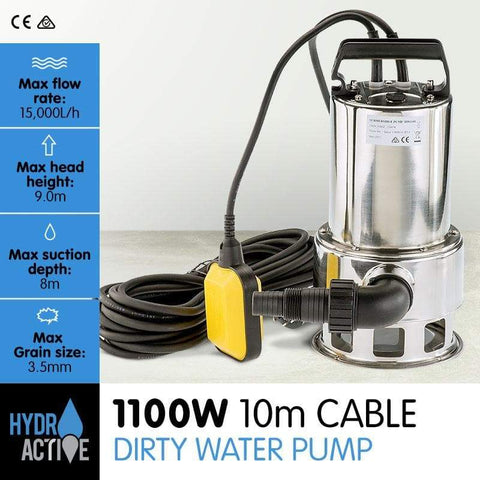 HydroActive Submersible Dirty Water Pump - 1100W