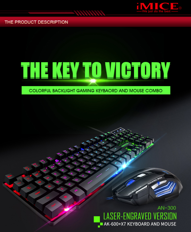 electronics Imice An-300-X7 Usb Wired Backlit Keyboard