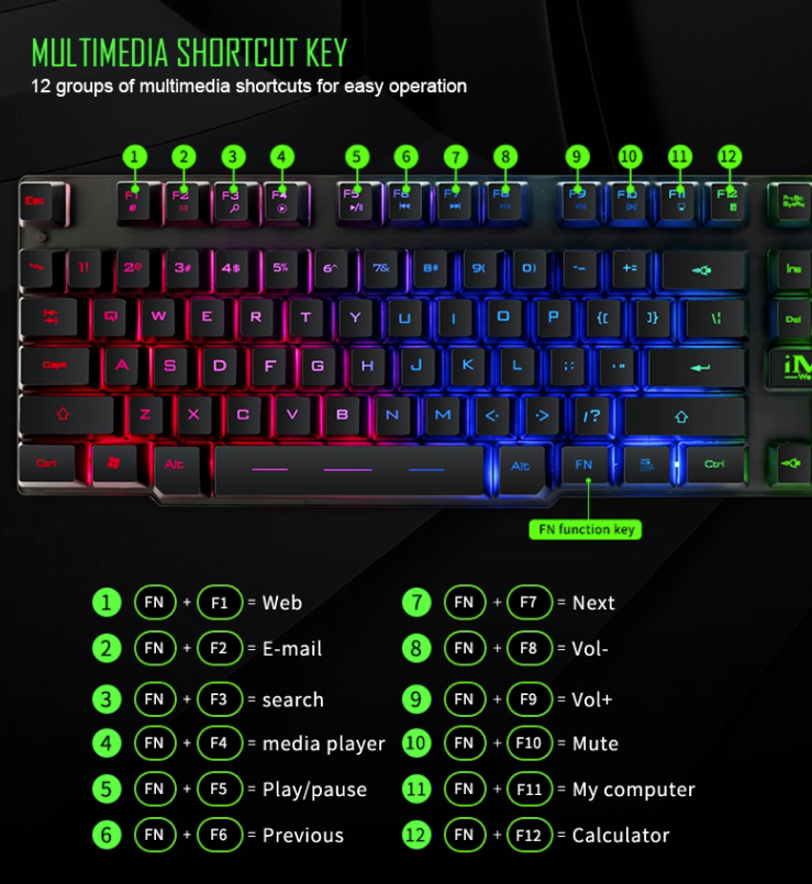 electronics Imice An-300-X7 Usb Wired Backlit Keyboard