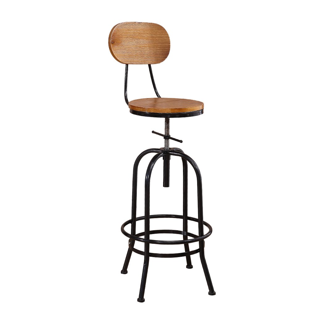 dining room Industrial Bar Stools Kitchen Stool Wooden Barstools Swivel Vintage Chair