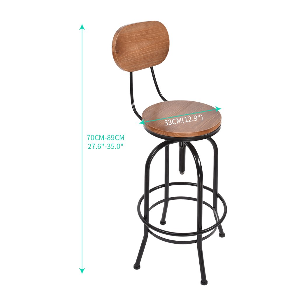 dining room Industrial Bar Stools Kitchen Stool Wooden Barstools Swivel Vintage Chair