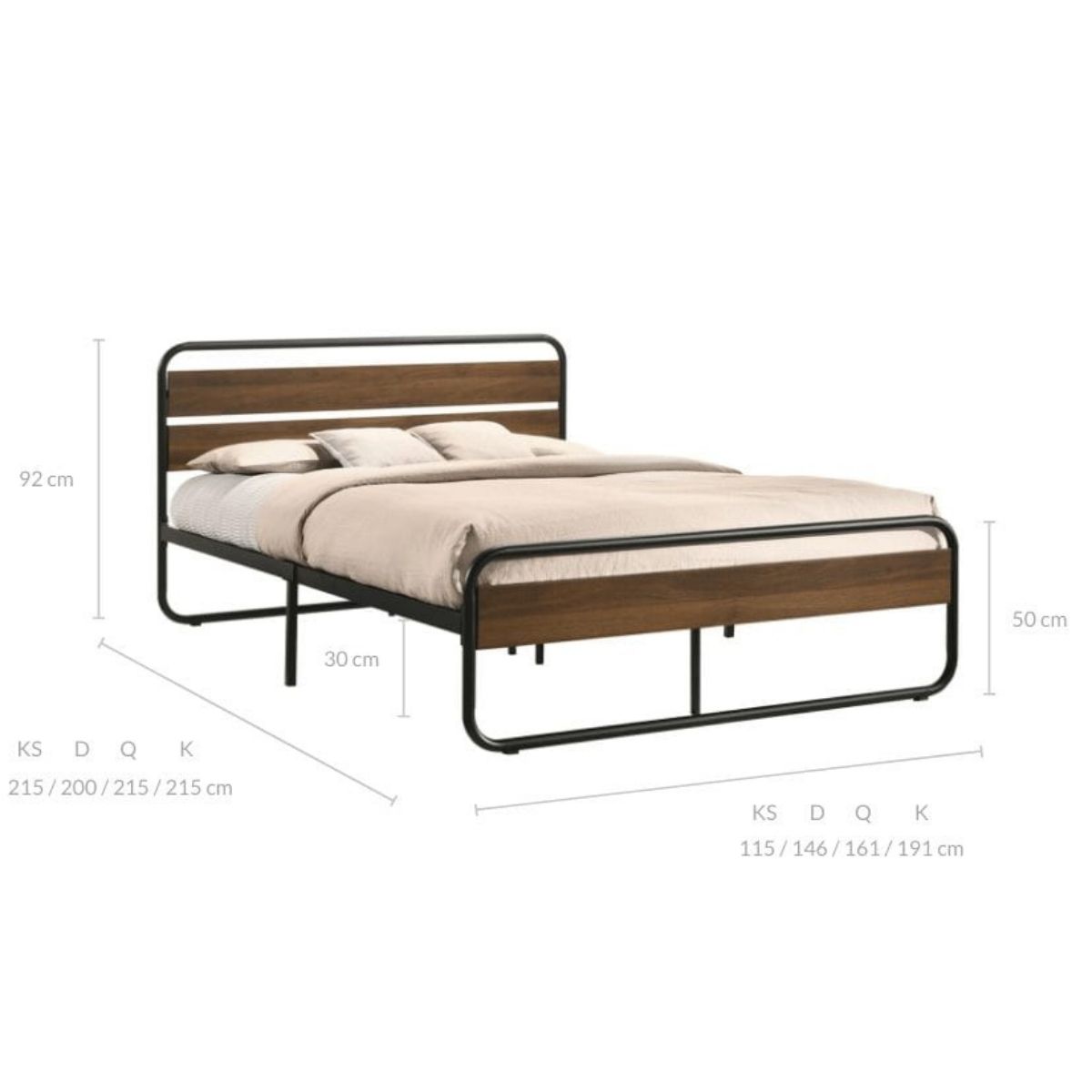 Bedroom Industrial Bed King Size