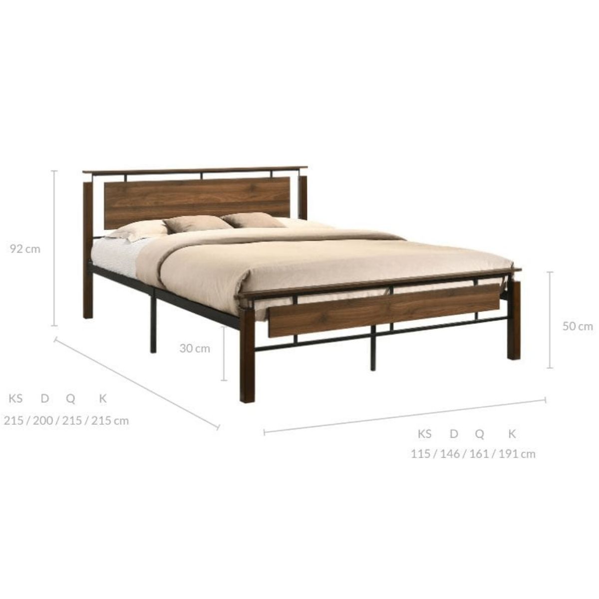 Bedroom Industrial Bed Size King Single