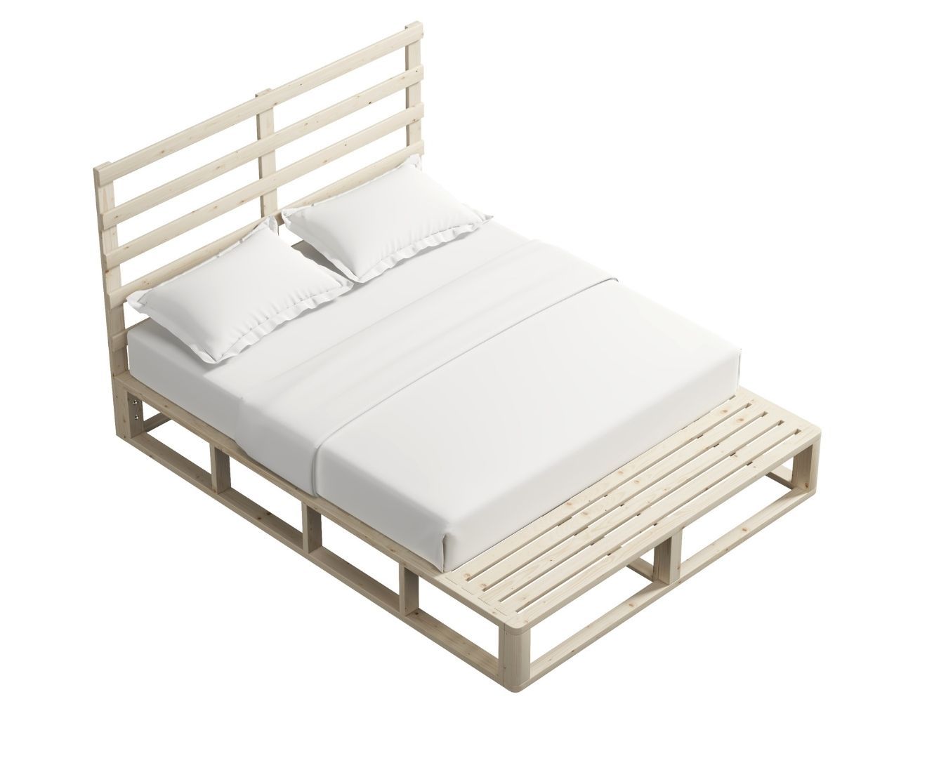 Furniture > Bedroom Industrial Coastal Pallet Bed Frame Bed Base Double
