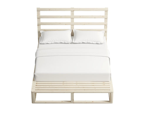 Furniture > Bedroom Industrial Coastal Pallet Bed Frame Bed Base Double