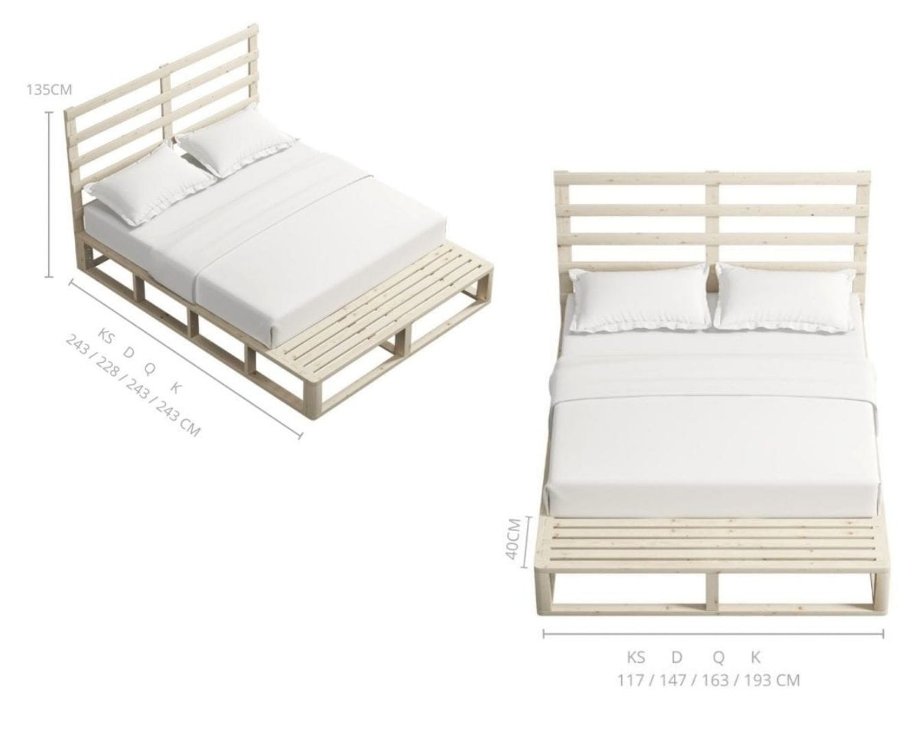 Furniture > Bedroom Industrial Coastal Pallet Bed Frame Bed Base Double