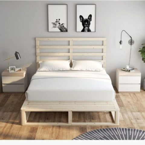 Furniture > Bedroom Industrial Coastal Pallet Bed Frame Bed Base King Single