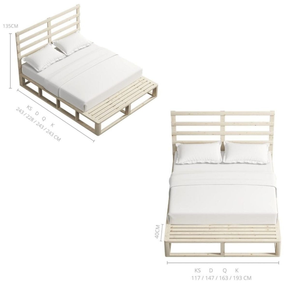 Furniture > Bedroom Industrial Coastal Pallet Bed Frame Bed Base King Single