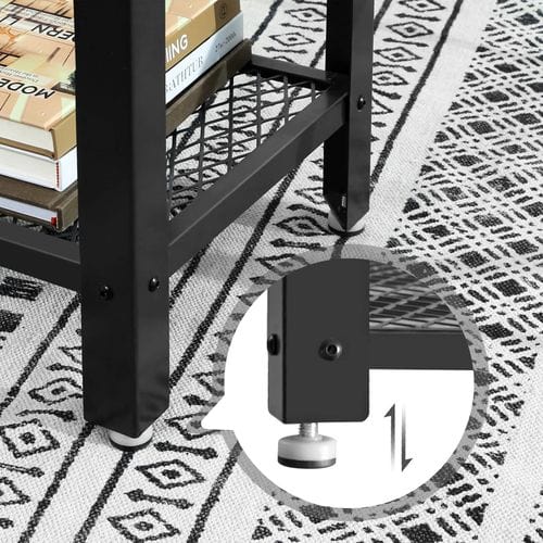 Industrial Console Table with 2 Mesh Shelves Rustic Brown and Black