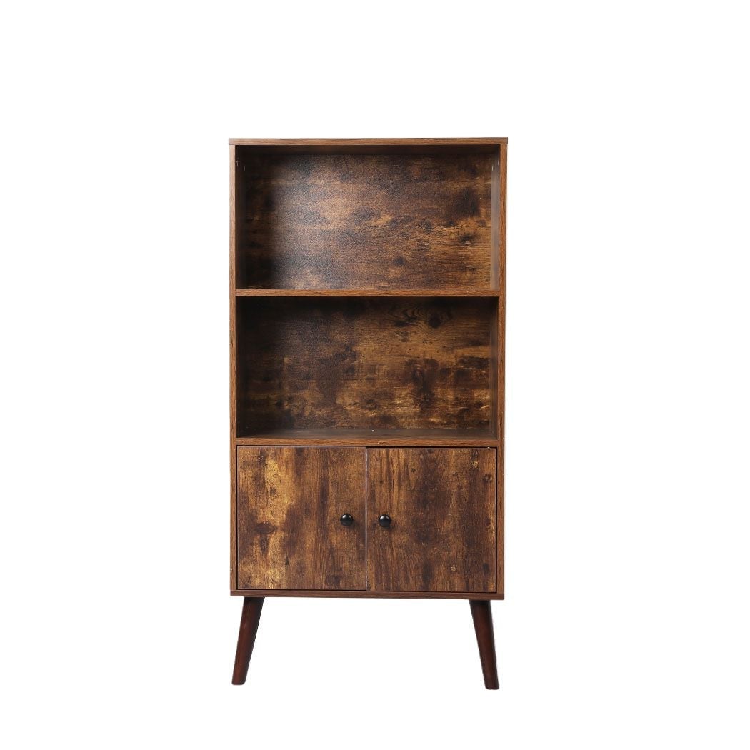 Industrial Display Shelf Cabinet Storage Bookshelf- Brown