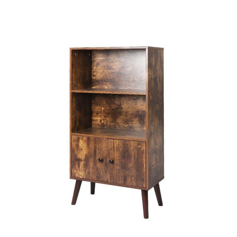 Industrial Display Shelf Cabinet Storage Bookshelf- Brown