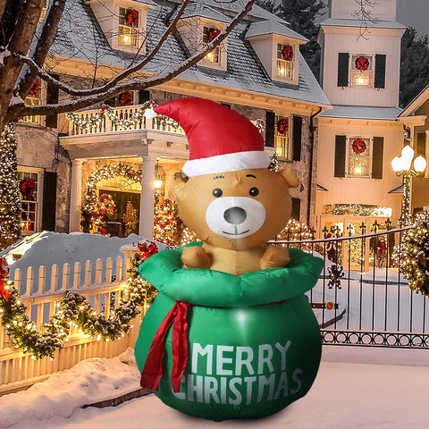 Christmas Inflatable Christmas Decorations Bubbly Bear 1.5M LED Lights Xmas Party