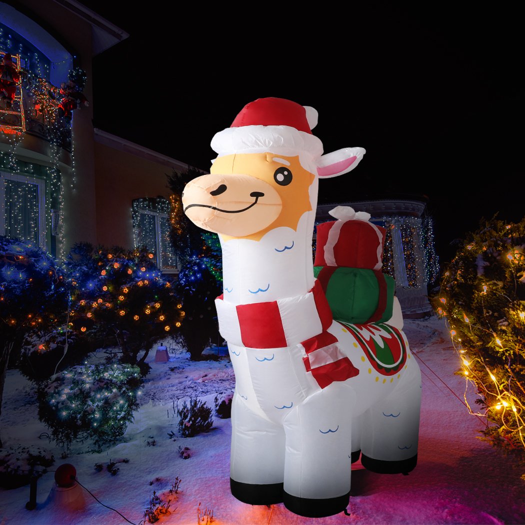 Christmas Inflatable Christmas Decorations Xmas Alpaca 1.8M LED Lights Xmas Party