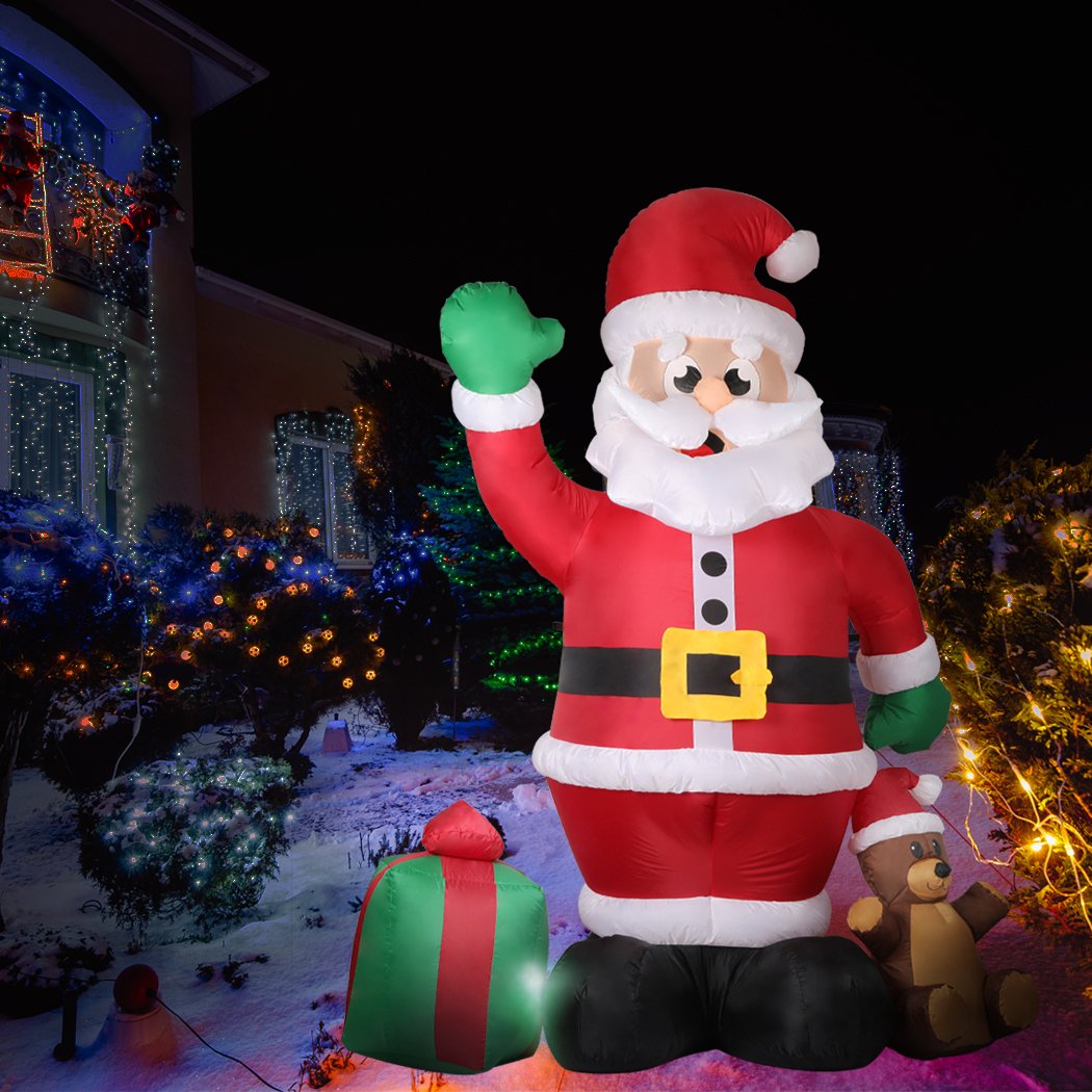Christmas Inflatable Christmas Outdoor Decoration Santa 2.4M LED Lights Xmas Party