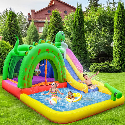 Inflatable Water Slide Kids Play Park Pool Outdoor Toys Splash Jumping