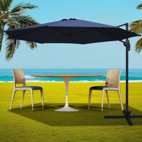 early sale simpledeal Instahut 3M Roma Outdoor Furniture Garden Umbrella 360 Degree Navy