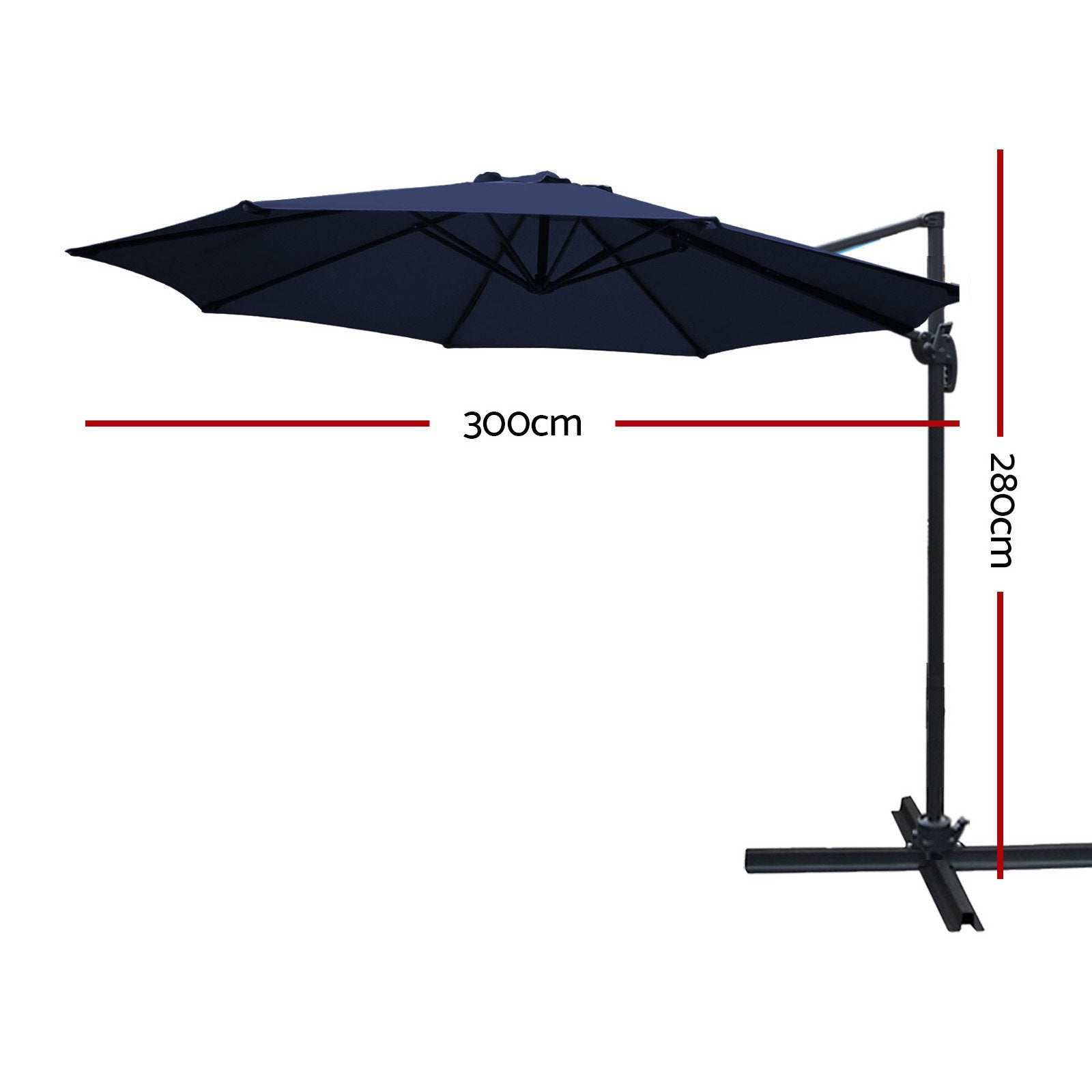 early sale simpledeal Instahut 3M Roma Outdoor Furniture Garden Umbrella 360 Degree Navy