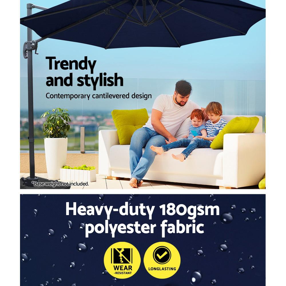 early sale simpledeal Instahut 3M Roma Outdoor Furniture Garden Umbrella 360 Degree Navy