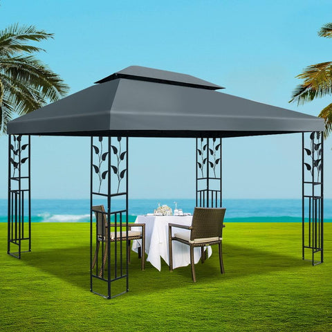 Wedding Accessories Instahut Gazebo 4x3m Party Marquee Outdoor Wedding Event Tent Iron Art Canopy Grey