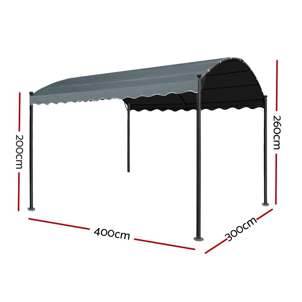 Wedding Accessories Instahut Gazebo 4x3m Party Marquee Outdoor Wedding Event Tent Iron Art Gazebos Grey