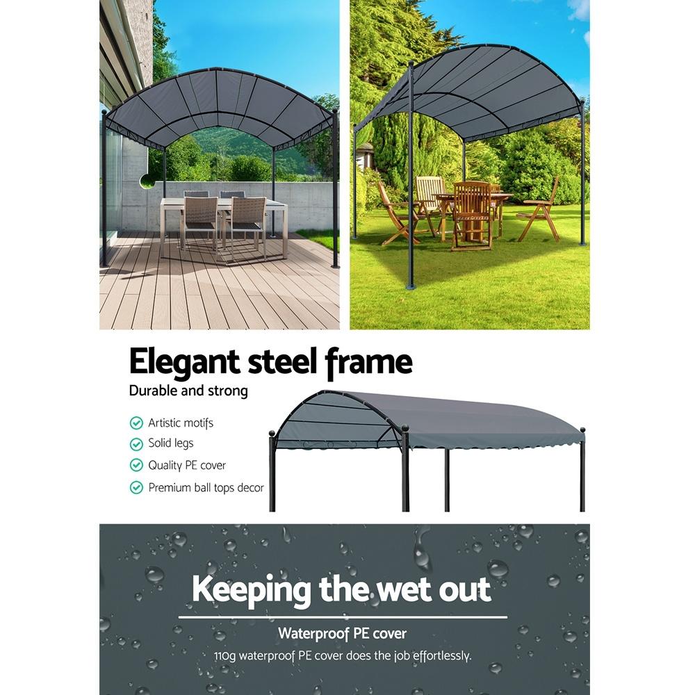 Wedding Accessories Instahut Gazebo 4x3m Party Marquee Outdoor Wedding Event Tent Iron Art Gazebos Grey